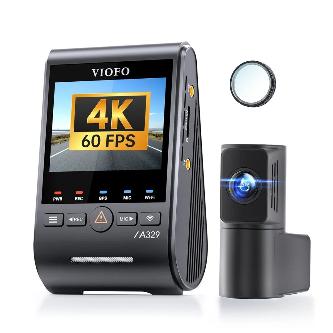 BlackboxMyCar VIOFO A329S 2CH | 4K UHD 60FPS Front + 2K QHD Rear, Dual Sony STARVIS 2, Wi-Fi 6, SSD Support up to 4TB & Bluetooth Voice Control