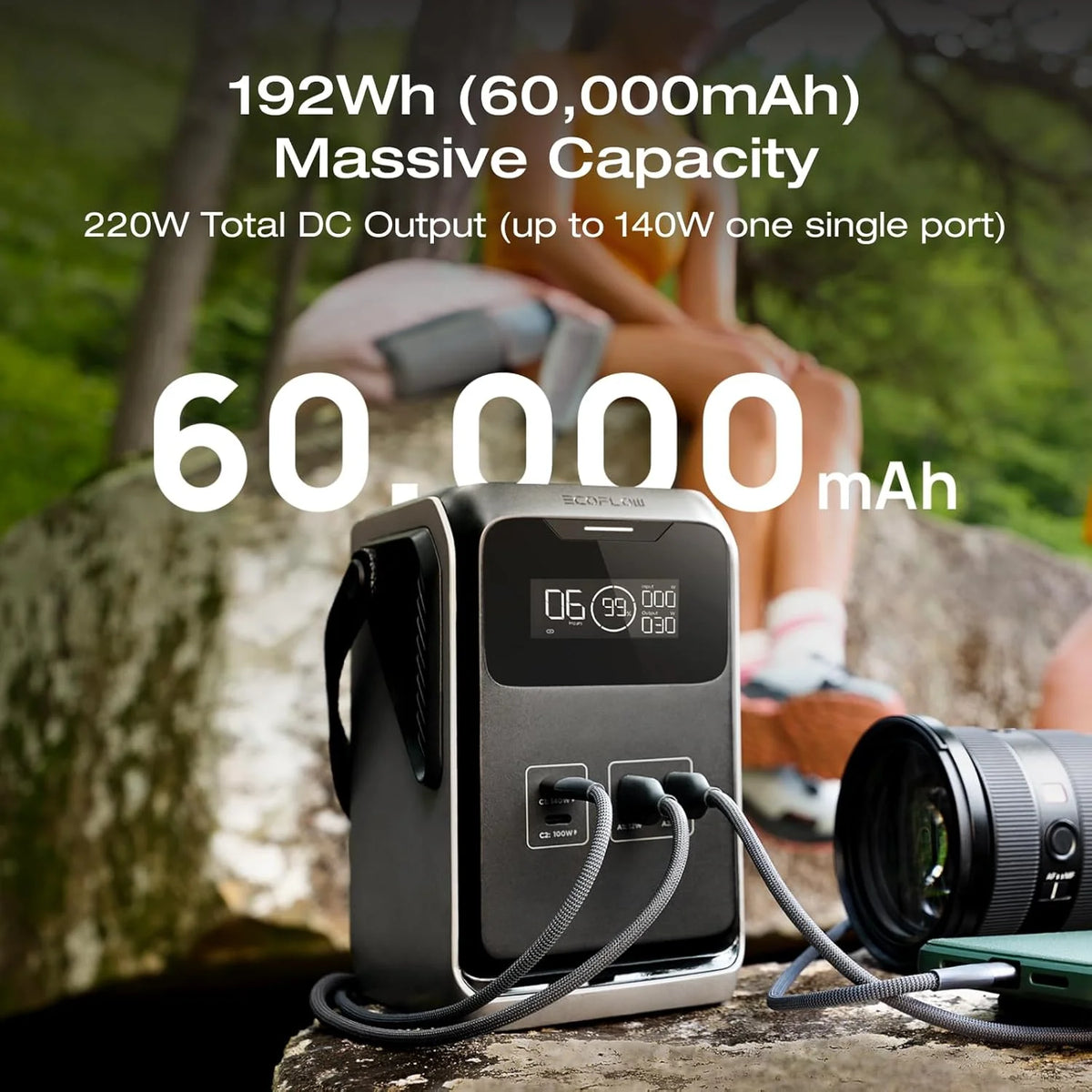EcoFlow TRAIL 200 DC Portable Power Station – 192Wh, 4 lbs, Adventure-Proof