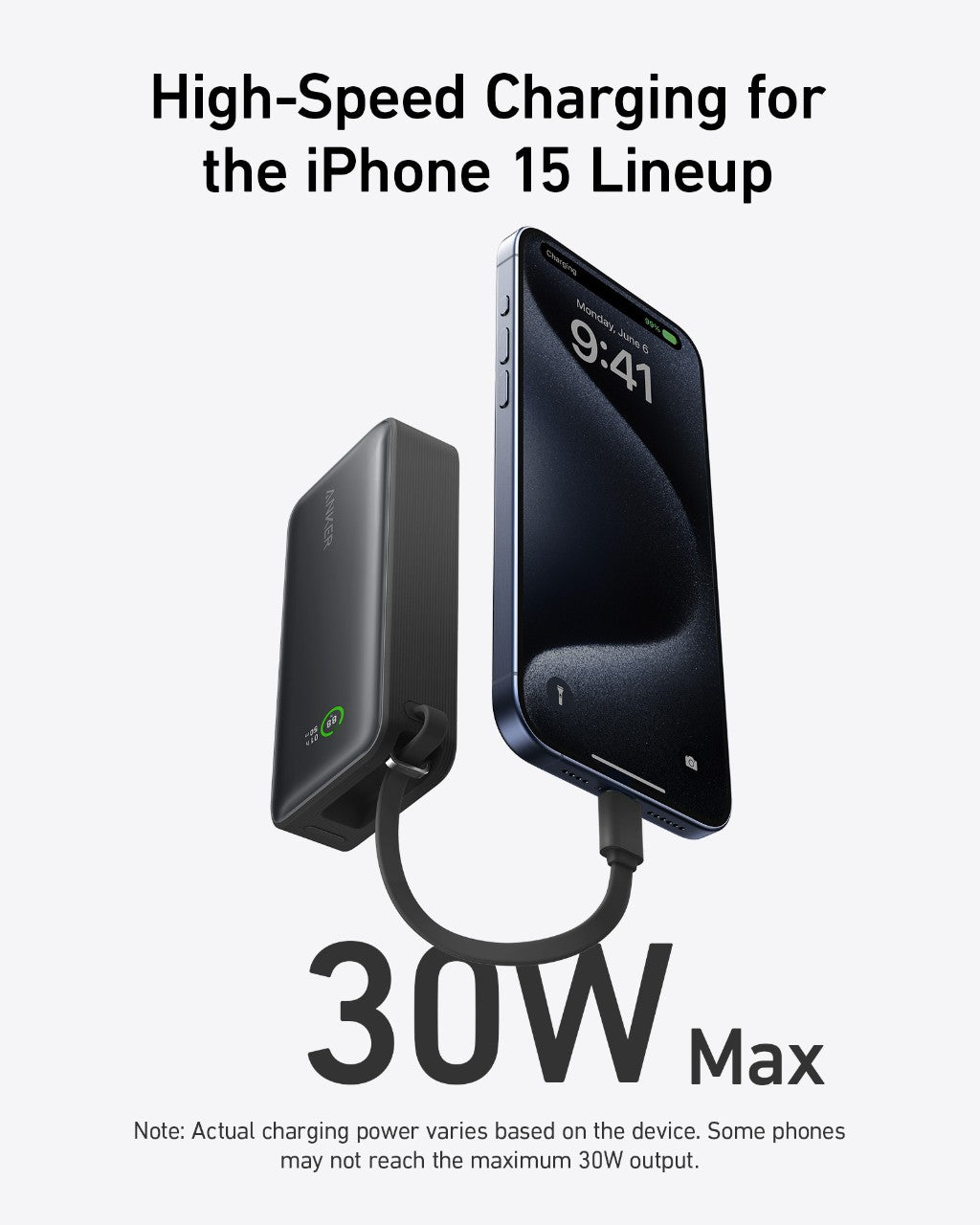 Anker Nano Power Bank 10,000mAh (30W, Built-In USB-C Cable)