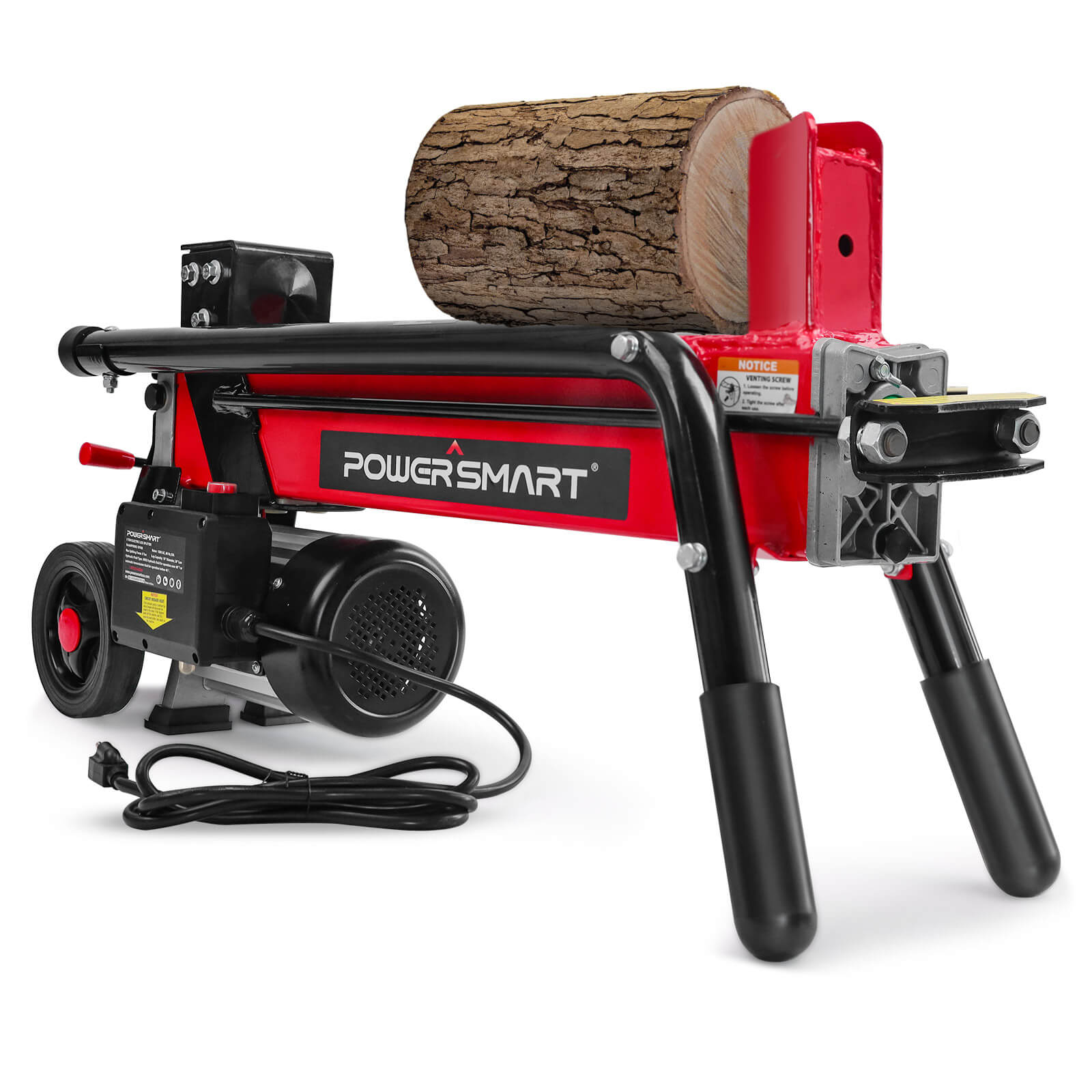 PowerSmart DB6407 7-Ton Electric Log Splitter | 15A, 3500 RPM, 20" Logs