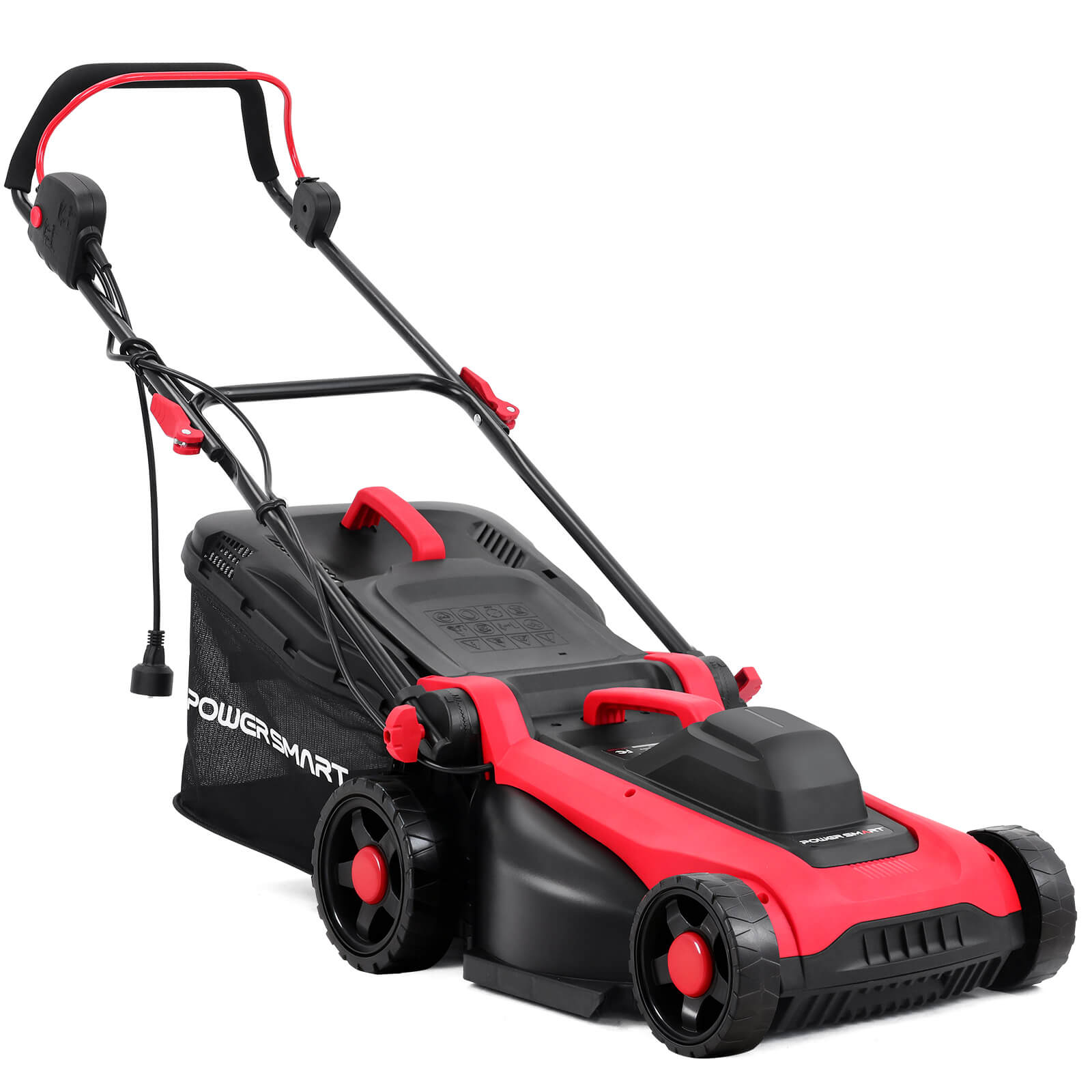PowerSmart DB8015 14" Electric Corded Push Lawn Mower | 15 Amp, Foldable, Zero Emissions