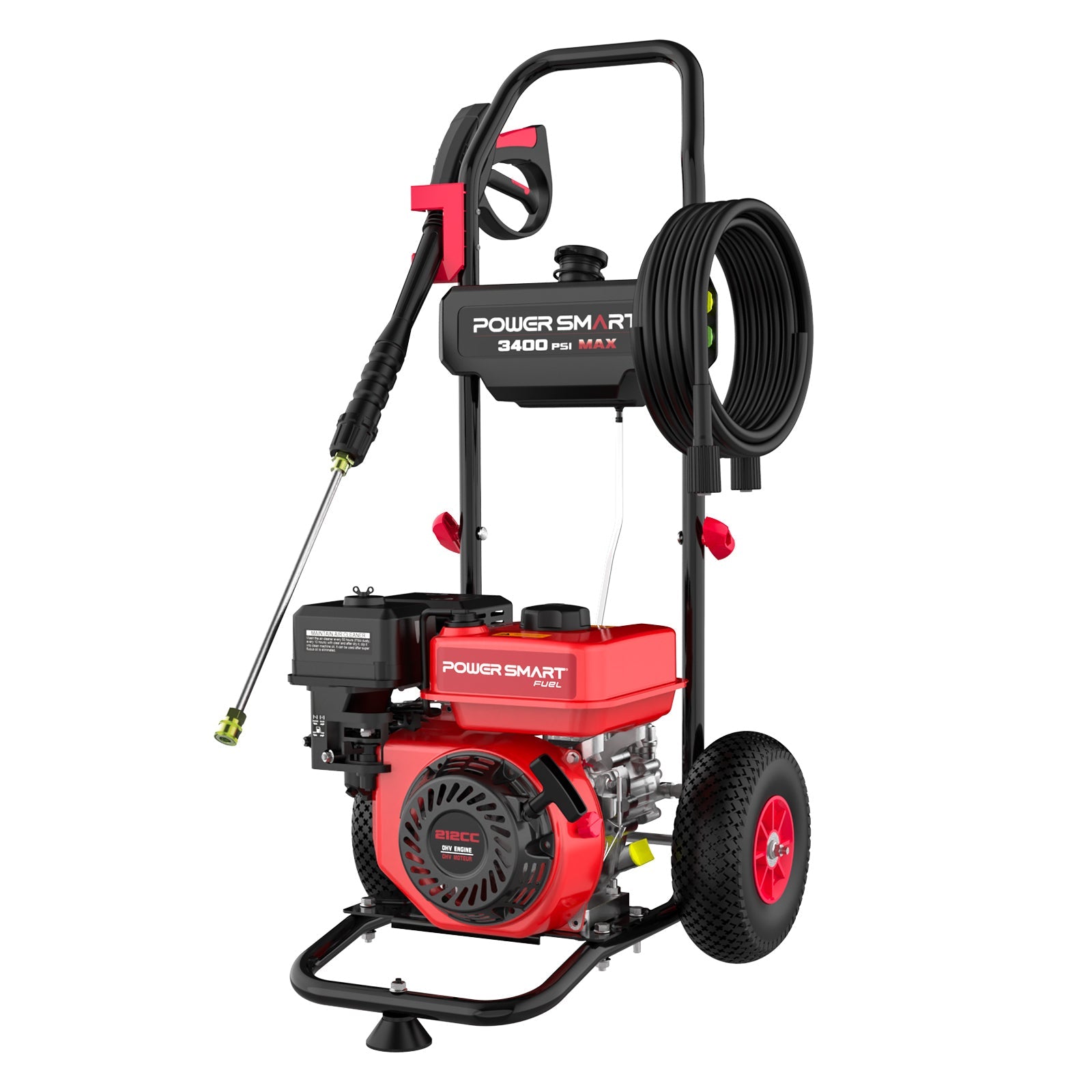 PowerSmart DL1034A Gas Pressure Washer | 3400 PSI, 2.5 GPM, Electric Start, 212cc