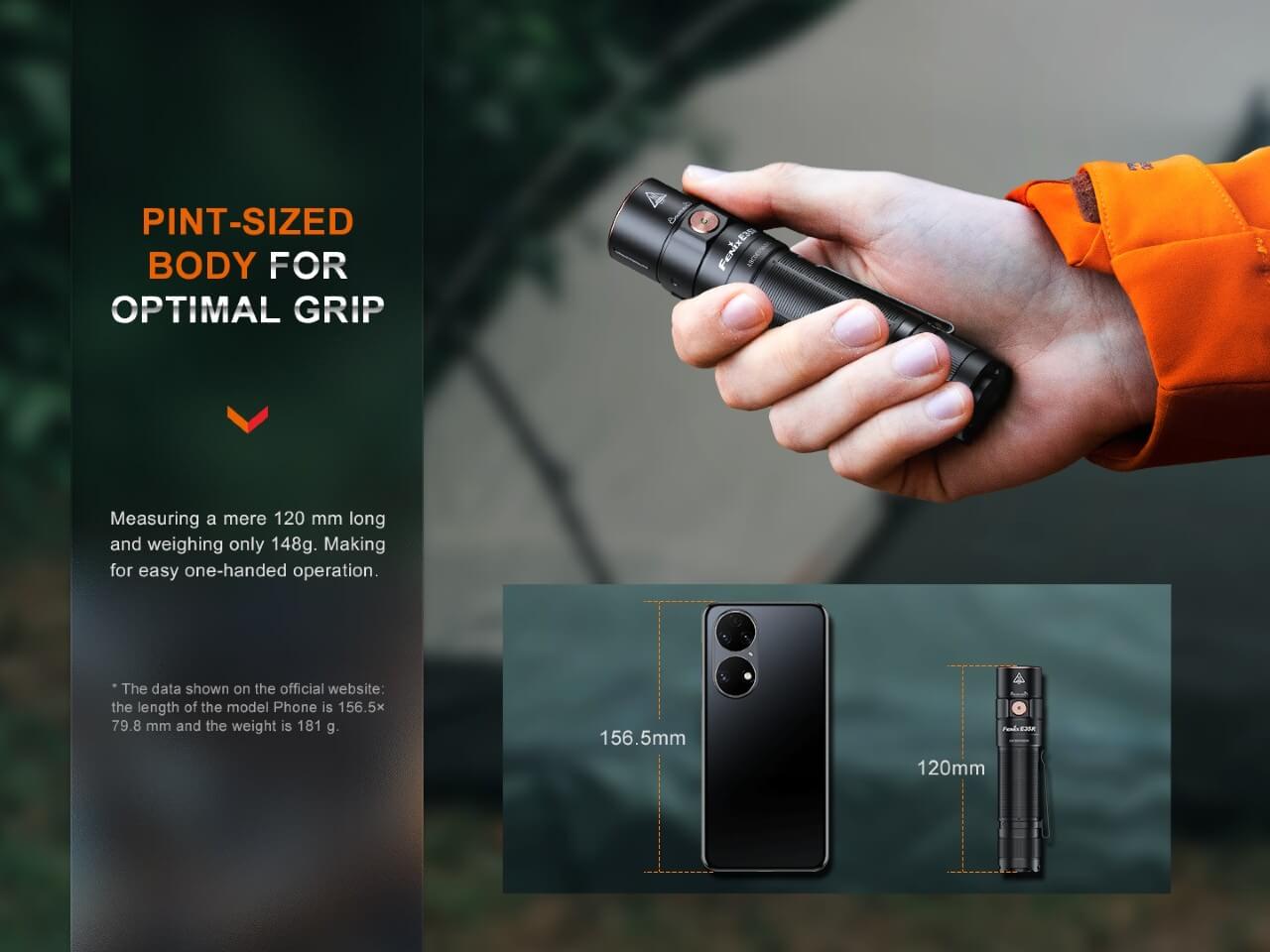 Fenix E35R EDC Flashlight | 3100 Lumens, 6 Modes, IOP