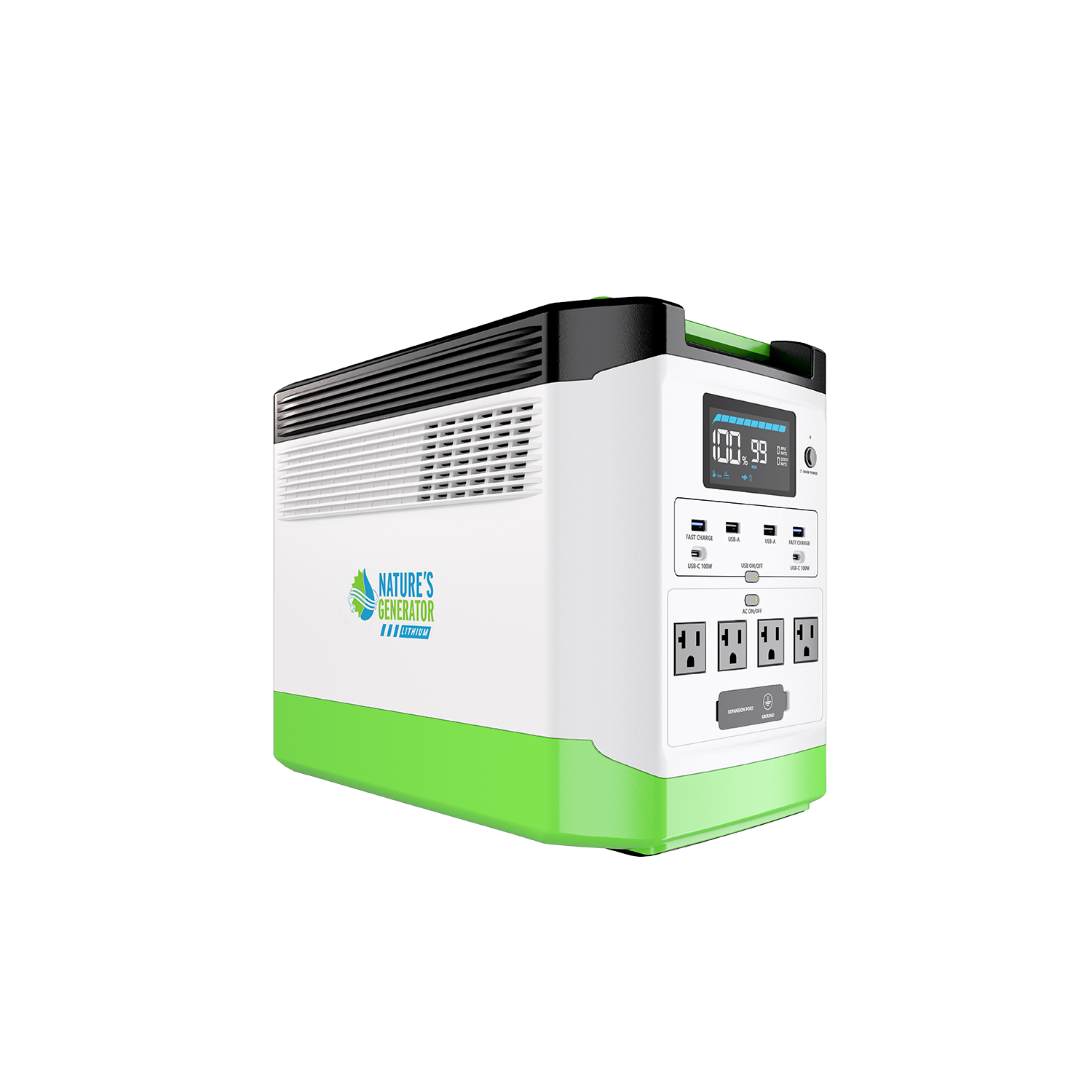Nature's Generator Lithium 1800 Power Station | 1800W Pure Sine Wave, 1440Wh LiFePO₄, Expandable to 3600W
