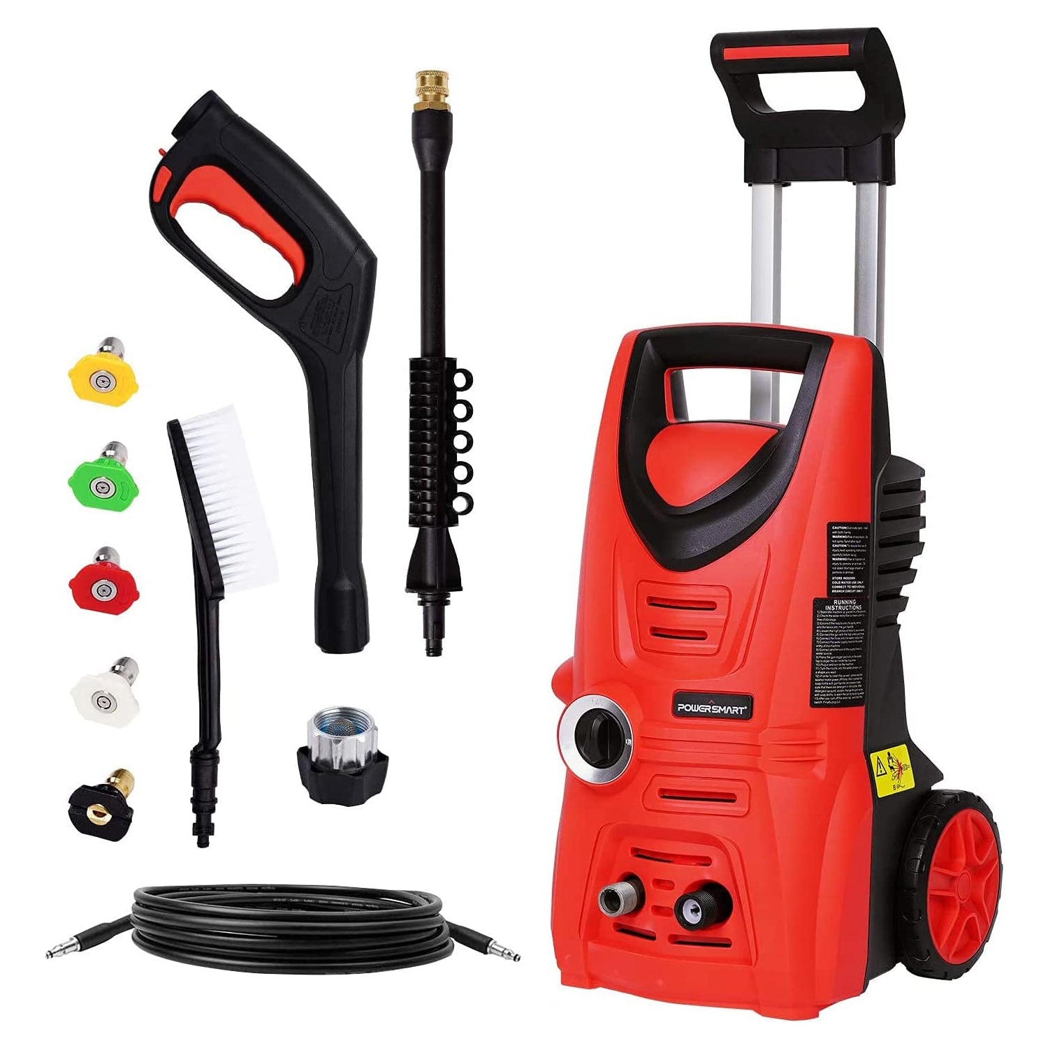 PowerSmart PS2020 Electric Pressure Washer | 2030 PSI, 13.5 Amp, 5 Nozzles Included