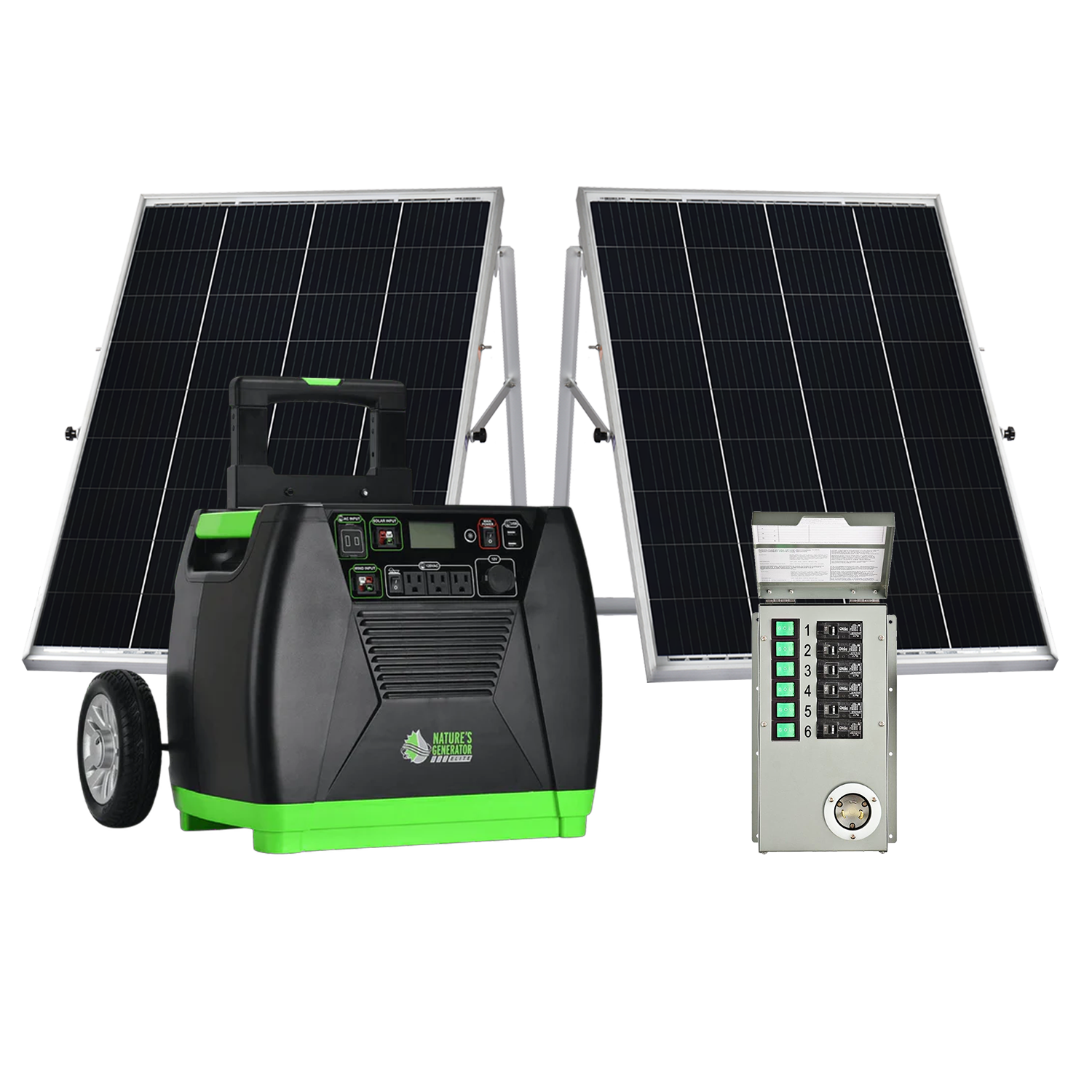 Nature's Generator Elite 3600W Solar Power System | Transfer Switch Included