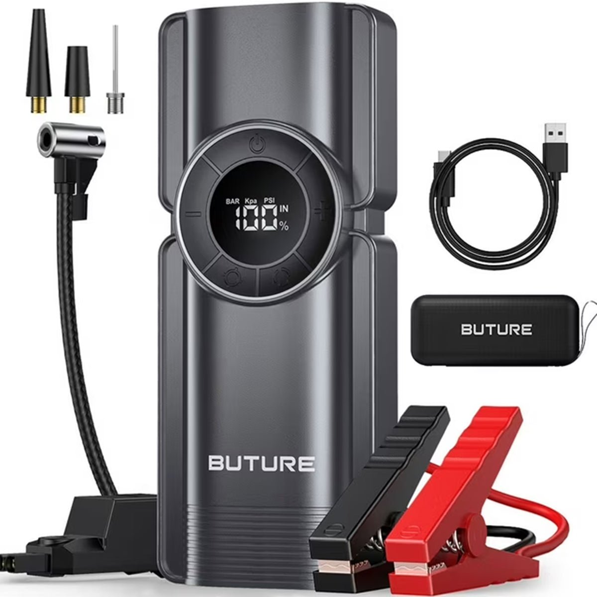 Buture Beta01 3500A Jump Starter with Air Compressor | 150PSI, 20000mAh, 4-in-1