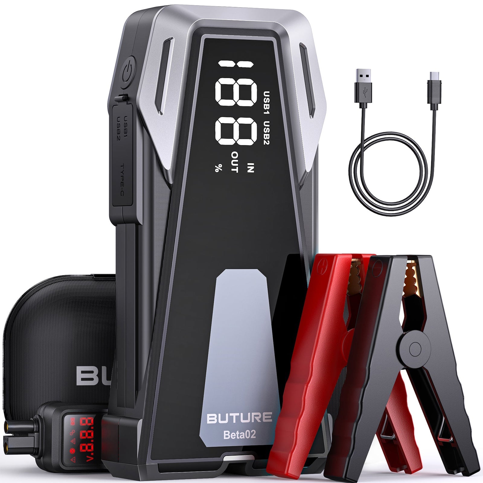 Buture Beta02 2500A Jump Starter | 21800mAh, QDSP, 3-in-1, 24-Month Warranty