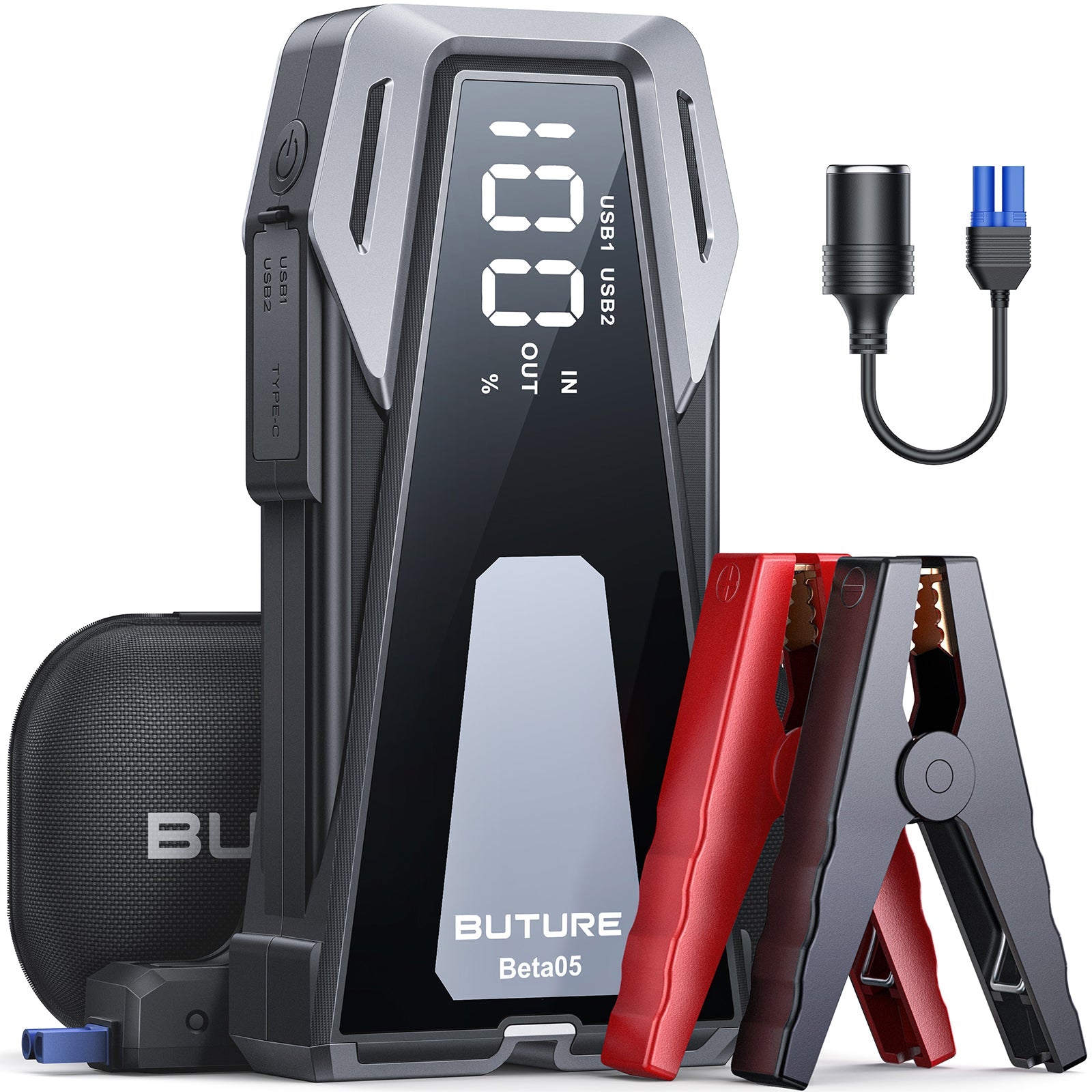 Buture Beta05 4000A Jump Starter | 23800mAh, 160W DC, 5" LCD, 36-Month Warranty