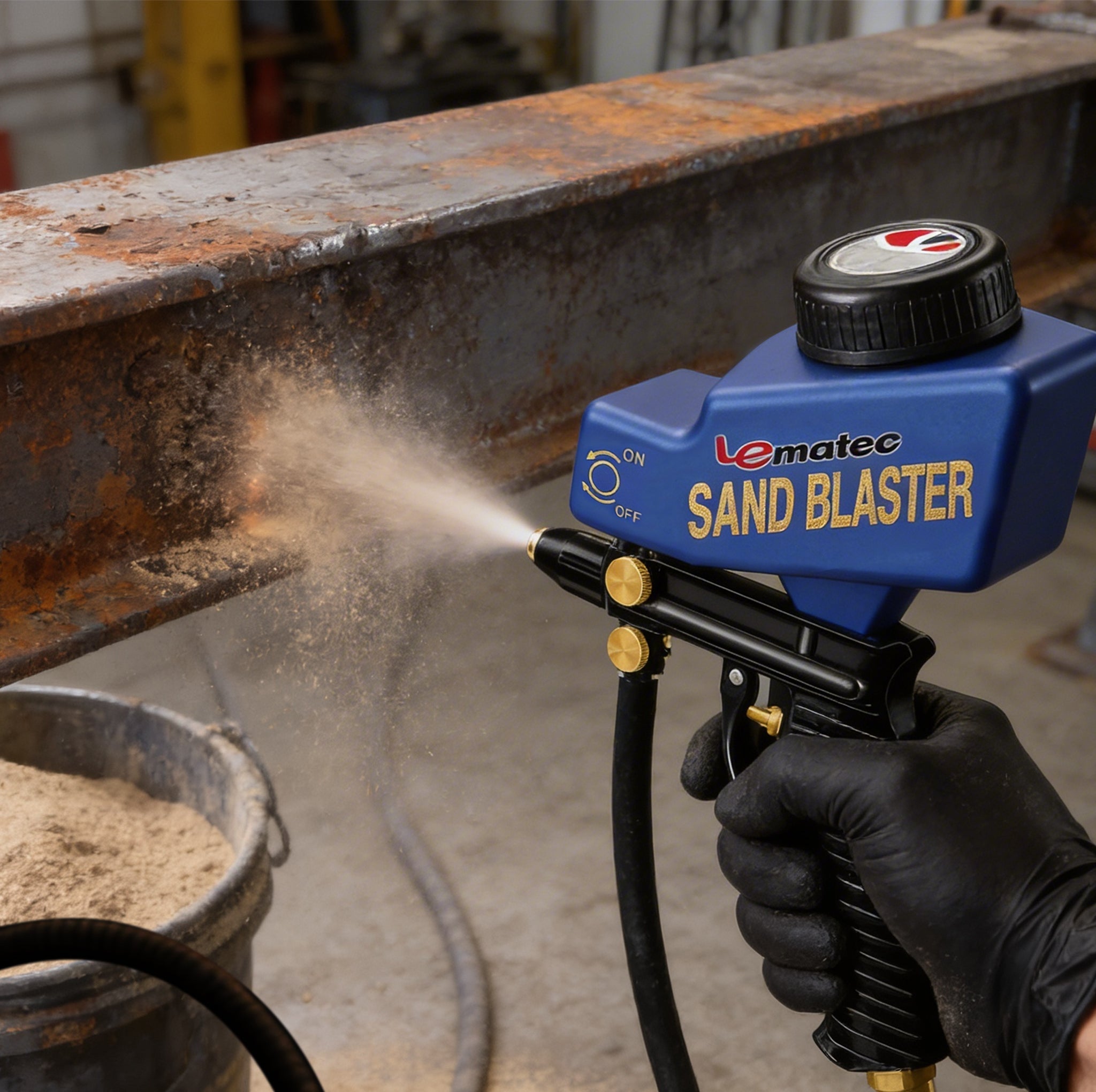 Professional Dual-Feed Sandblaster Gun Kit - 150 PSI with Ceramic Tip & 18oz Hopper (AS118-2)