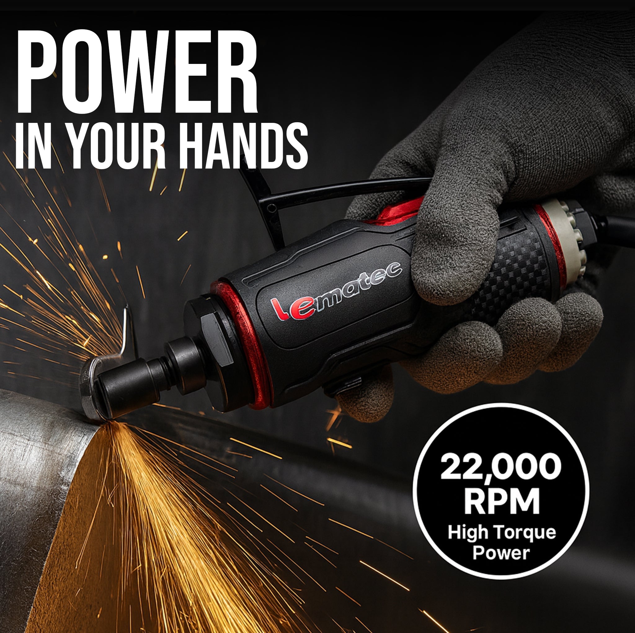 LE-G1045R Air Straight Grinder with Spanner – Precision Finish